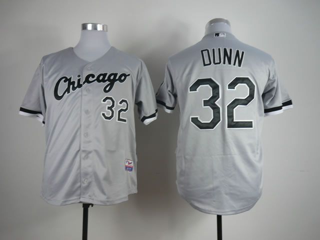 Men Chicago White Sox 32 Dunn Grey MLB Jerseys